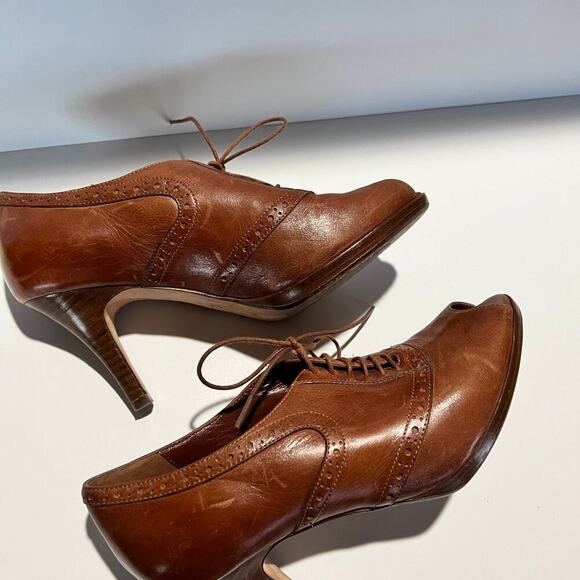 COLE HAAN size 7 1/2 B women’s, open toe leather pump - Picture 5 of 12